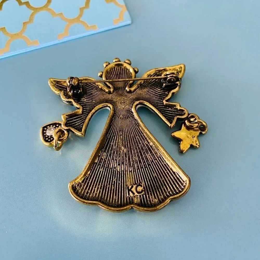 Kenneth Cole KC Angel Brooch Goldtone Pin